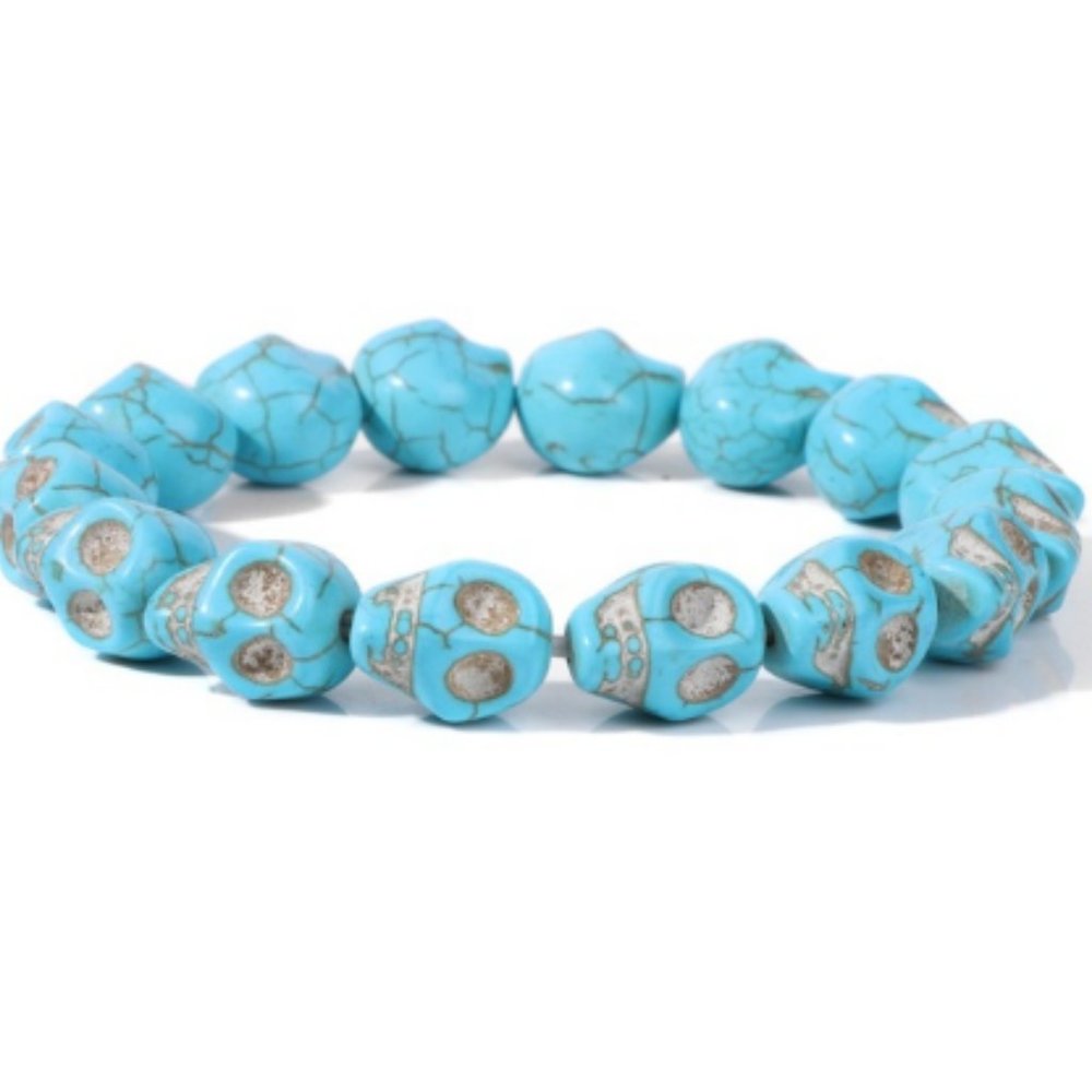 Skull Bracelet,Blue Skull Bracelet,Good Luck Bracelet